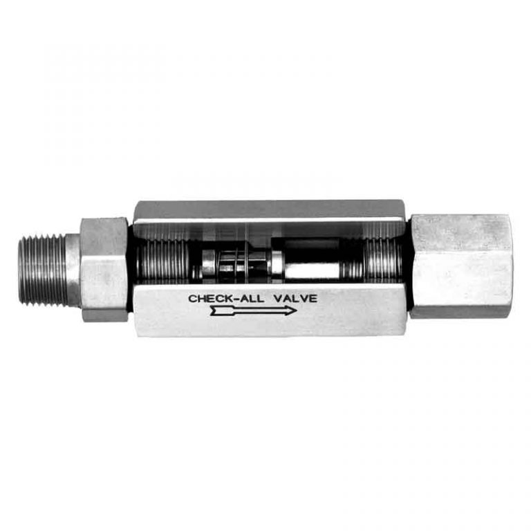 Minicheck Inline Check Valve with fittings CheckAll Valve